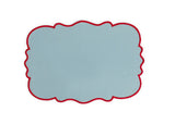 Set of 2 Scalloped Placemats - Light blue
