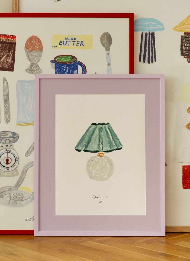 Isabelle Vandeplassche, Lamp 02, Lavender Passepartout, Lavender Wood Frame