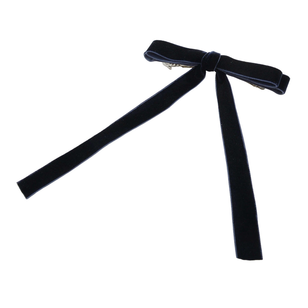 Lola Bow Barrette - Navy