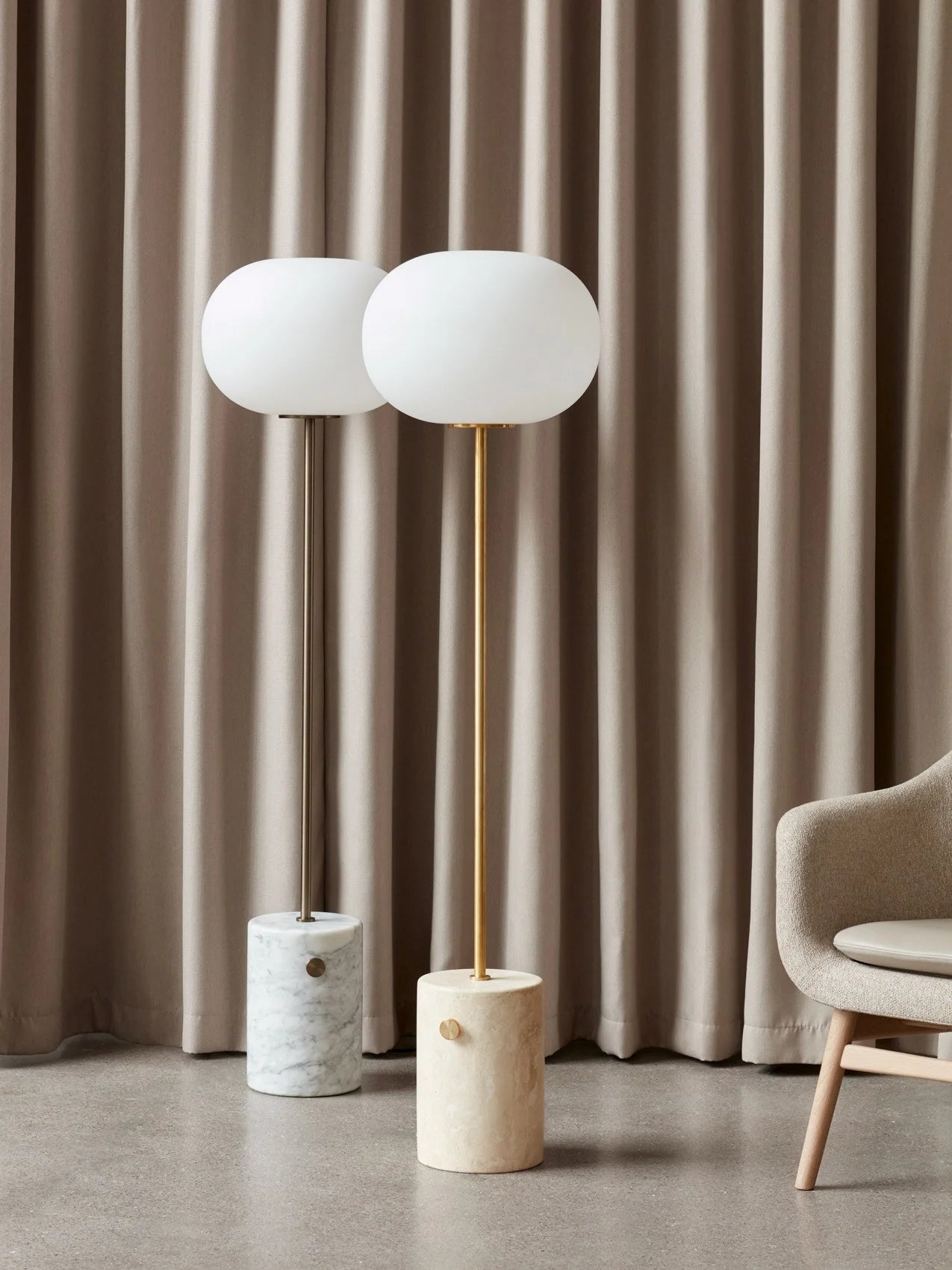Lampadar JWDA  - Travertin | Brushed Brass