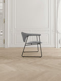 Masculo Dining Chair Fully Upholstered - Sledge Base