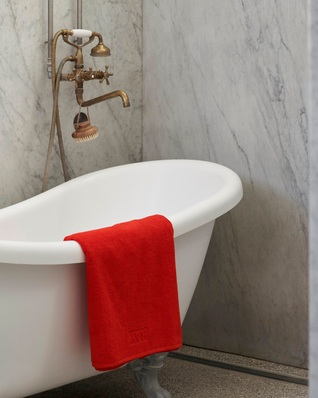 Mono Bath Sheet - Poppy Red