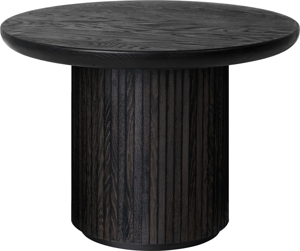 Masuta de Cafea Moon Rotundă - Brown / Black Stained Veneer Oak Lacquered