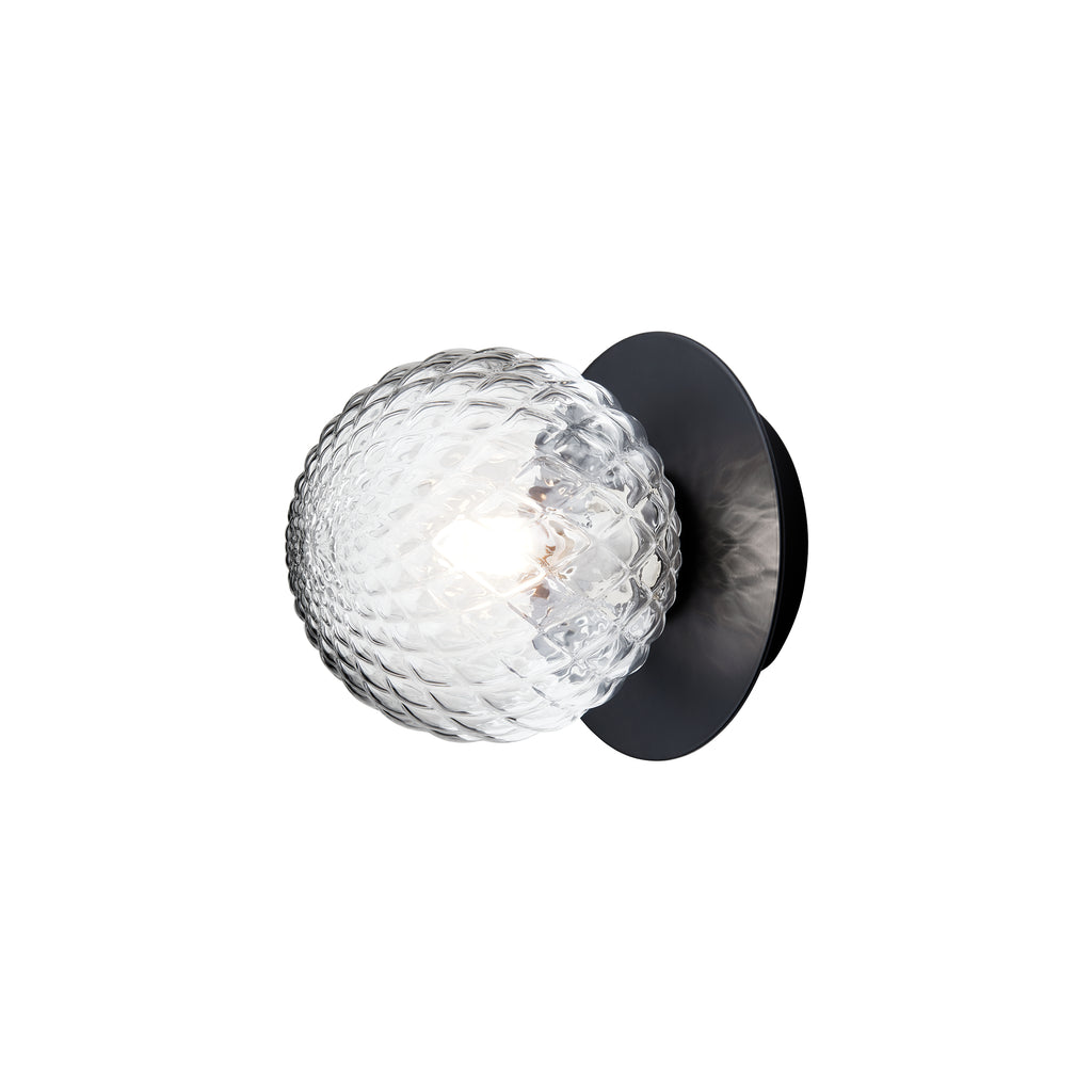 Wall / Ceiling Lamp Liila 1 - Black - Optic Clear