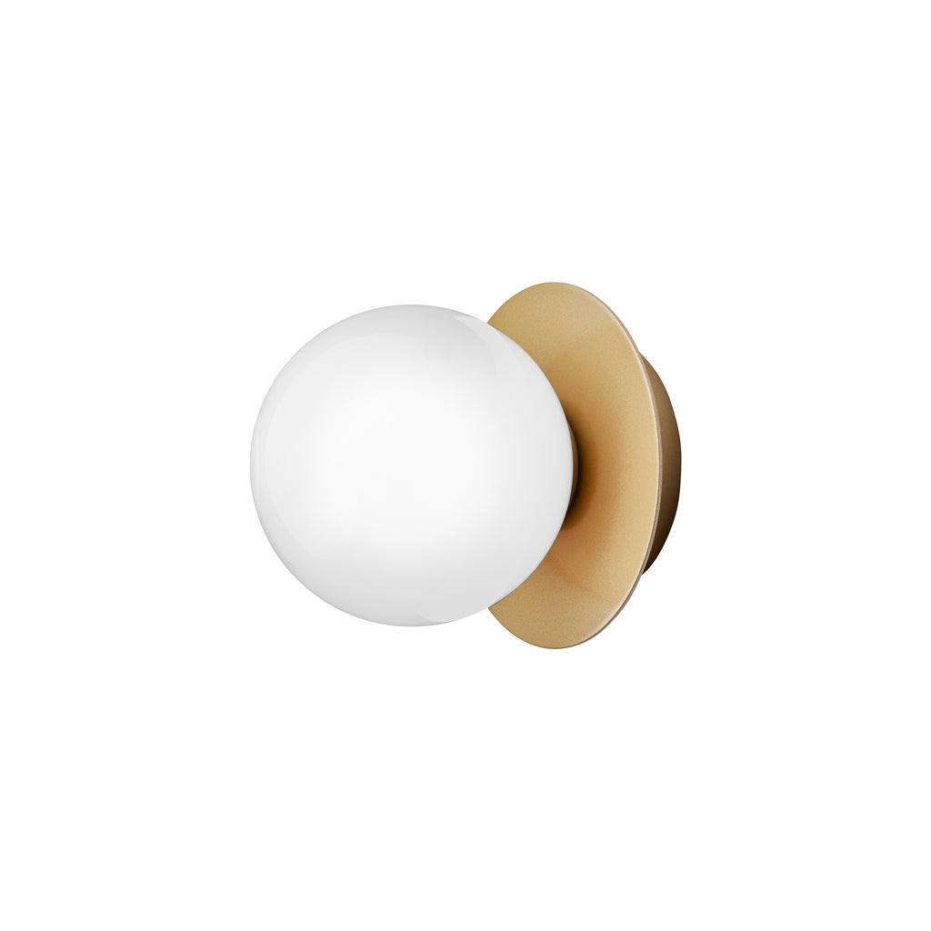 Wall / Ceiling Lamp Liila 1 - Nordic Gold - Opal White