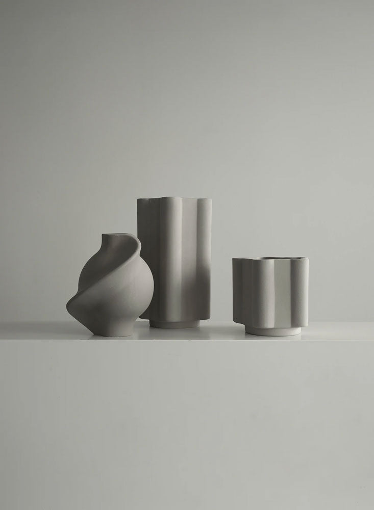 Ceramic Pirout Vase 01 - Sanded Grey