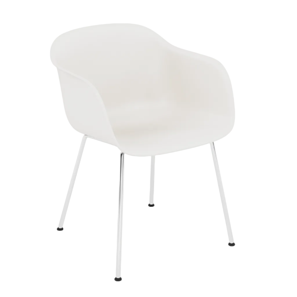 Fiber Armchair White, Tube Base
