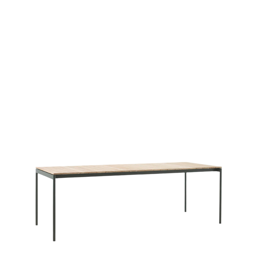 Ville Outdoor Dining Table AV26 - Bronze Green, Teak Frame