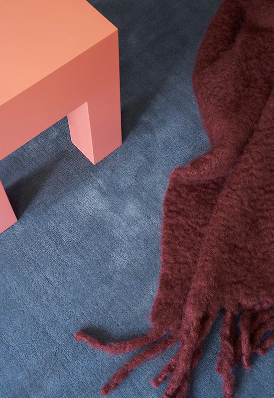 Solid Wool Rug -  Cornflower Blue