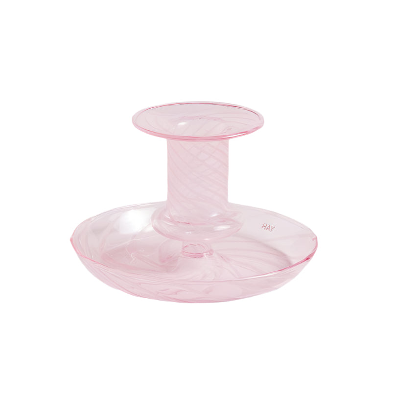 Flare Candleholder - Pink with white
