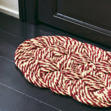 Coco Door Mat-Swirl-Bordeaux and off-white