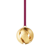 Holiday Ornament, Ball, Gold Plated