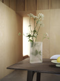 Ridge Vase - H35 - White Frosted Glass