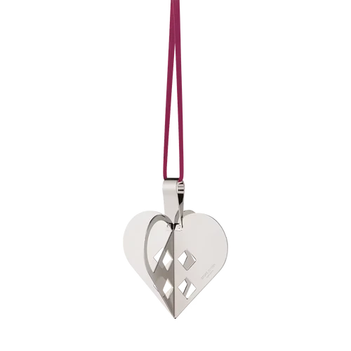 Holiday Ornament, Heart, Palladium Plated
