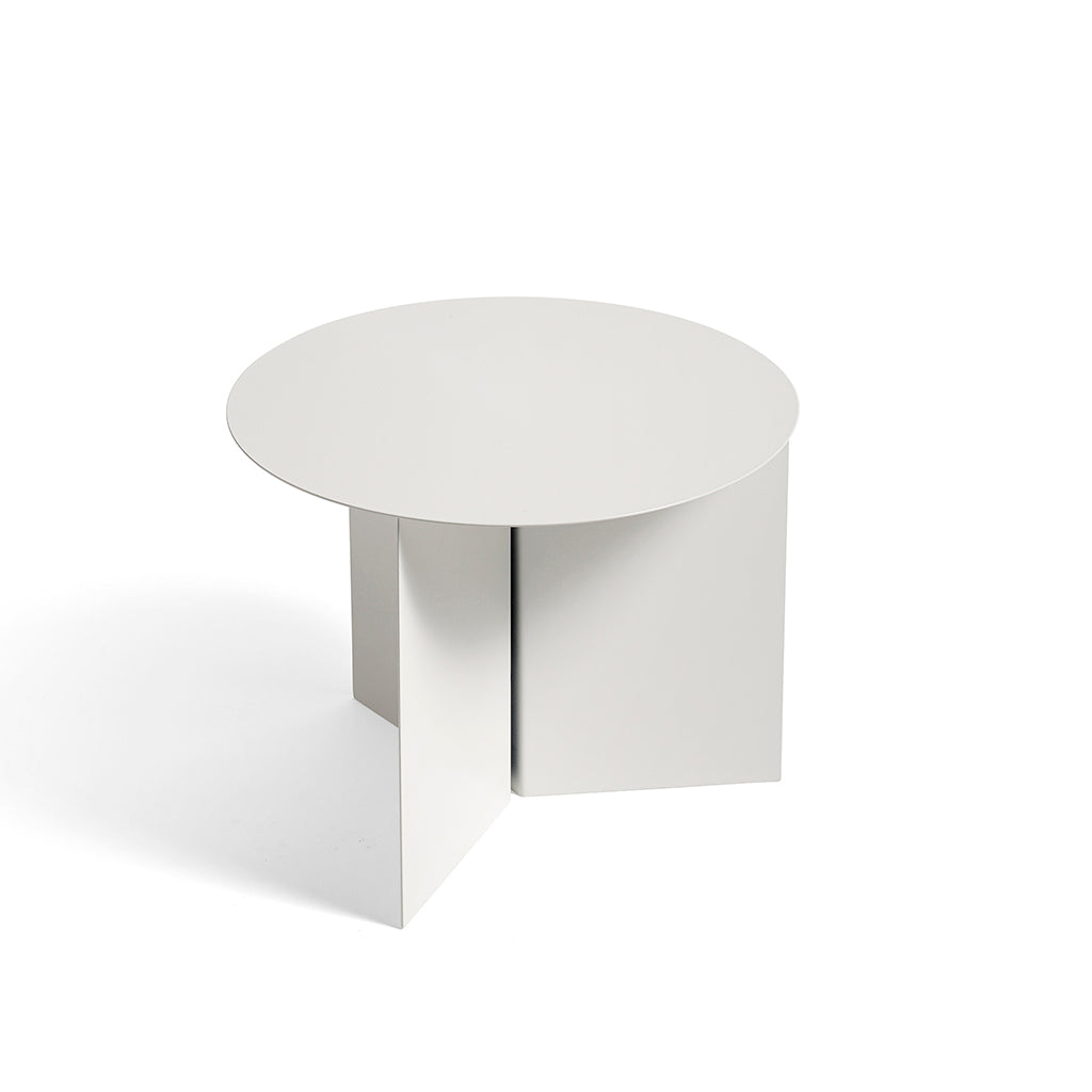 Round Slit Side Table - White