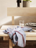 Hale Tea Towel - Faded Blue/Burgundy