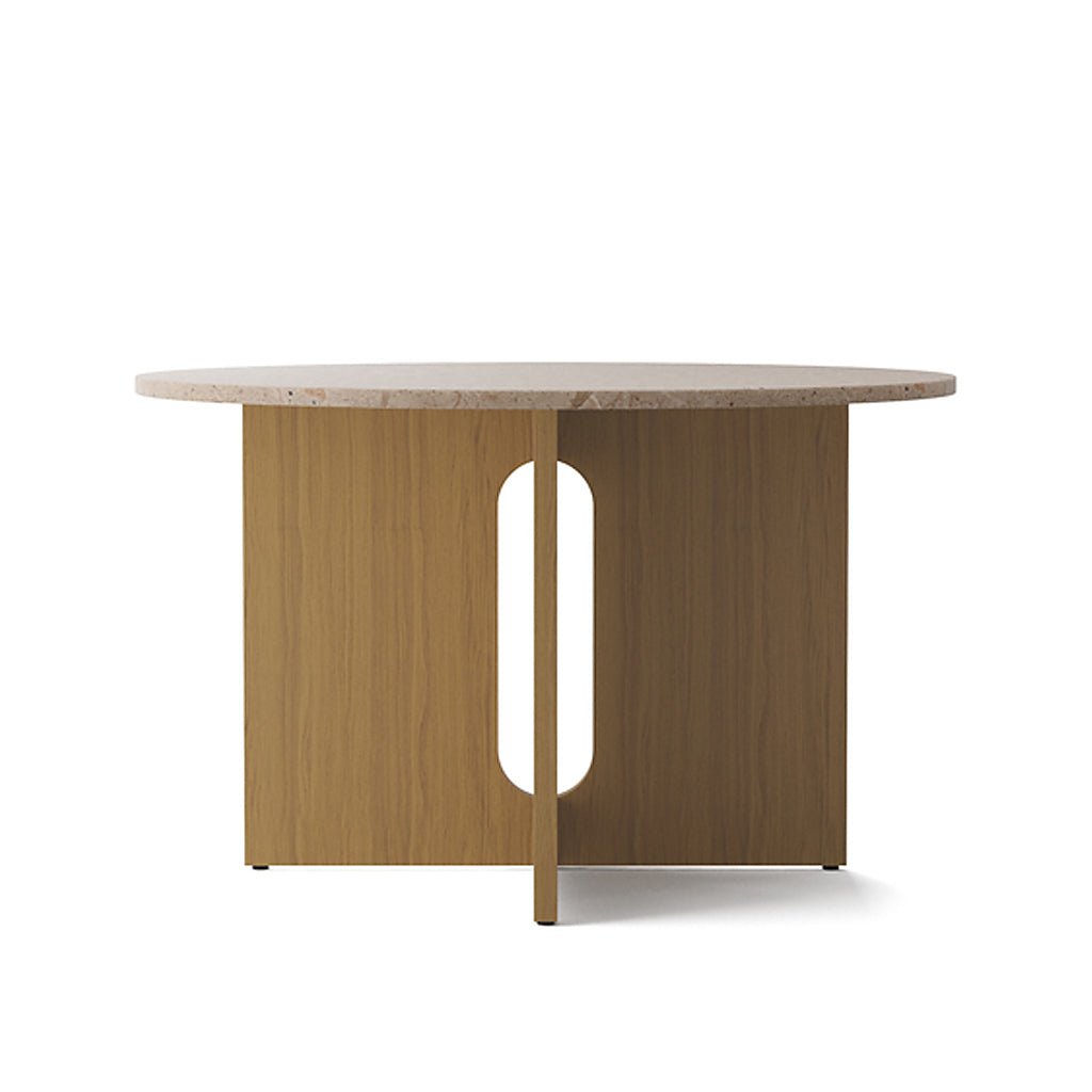 Androgyne Dining Table 120, Natural Oak / Kunis breccia sand