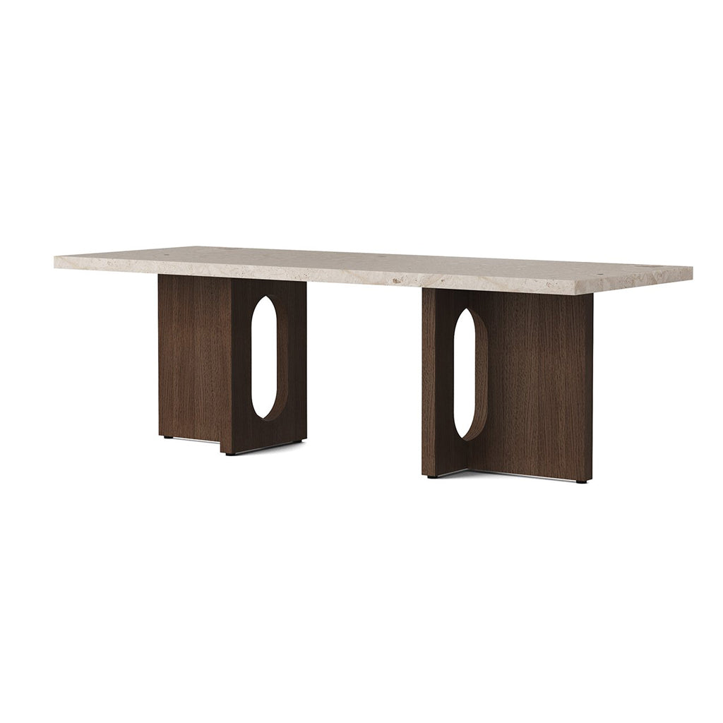 Androgyne Lounge Table, Dark stained oak / Kunis breccia sand