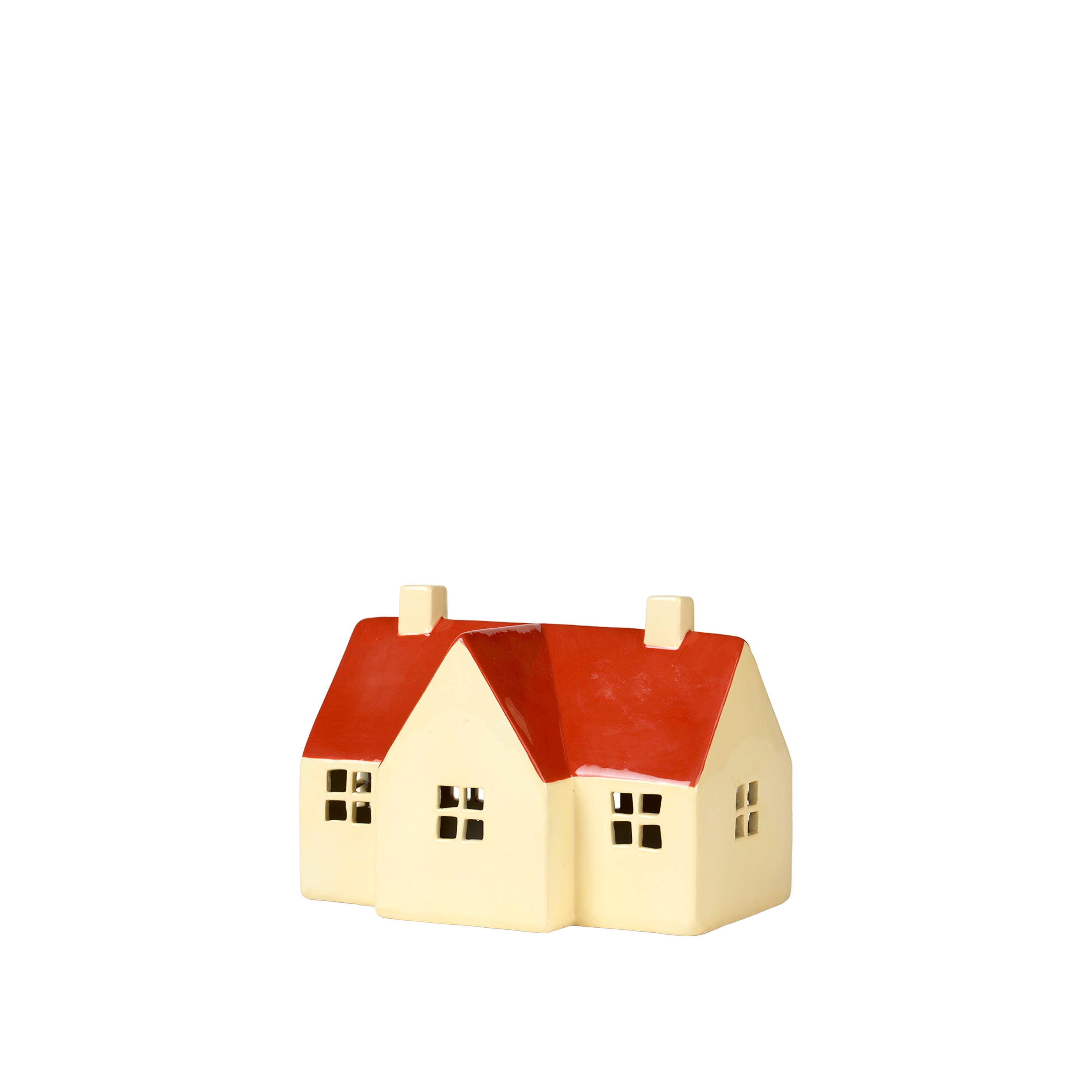 Ornament House Bo Ceramic - Light Yellow / Pumkin Orange