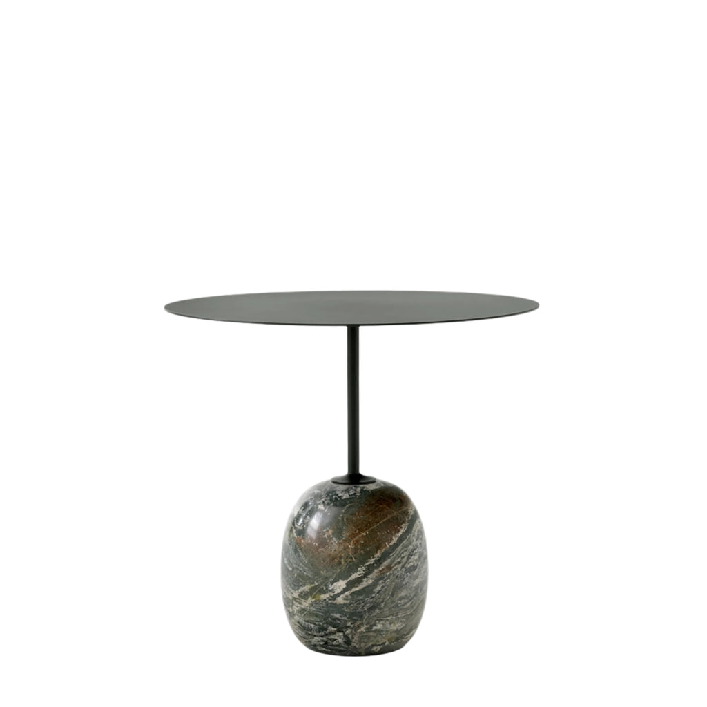 Lato Side Table LN9 Oval - Deep Green & Verde Alpi Marble