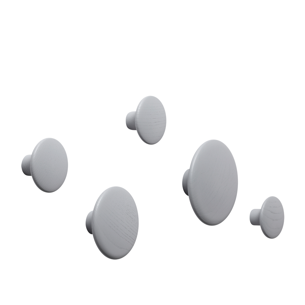 Dots Wood Set of 5 - Grey