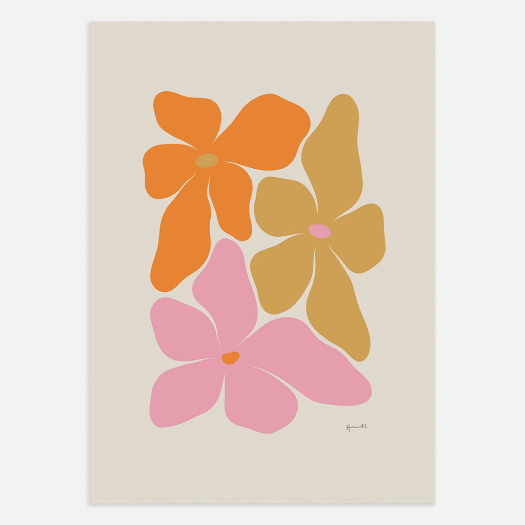 Spring Flowers Orange Poster