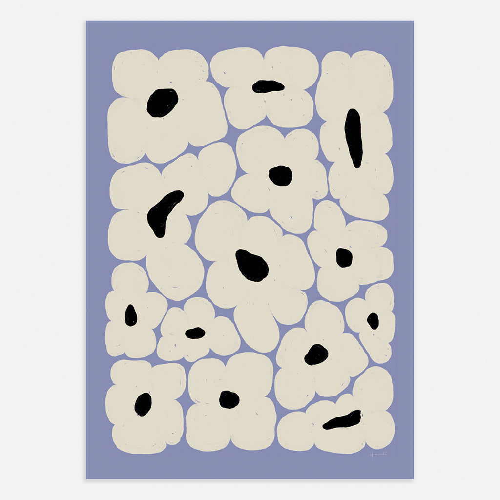 Flower Bed Blue Poster