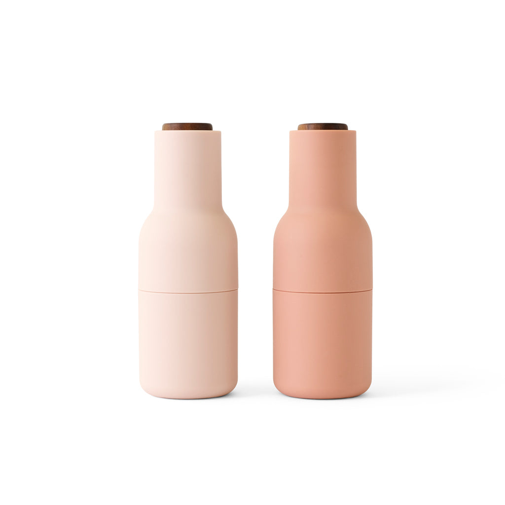 Bottle Grinder, 2-Piece - Nude with walnut lid