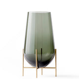 Échasse Vase Medium - Brass, Green smoked glass