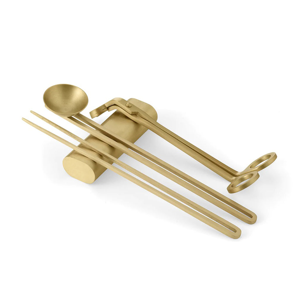 Clip Candle, Care Kit, Brass