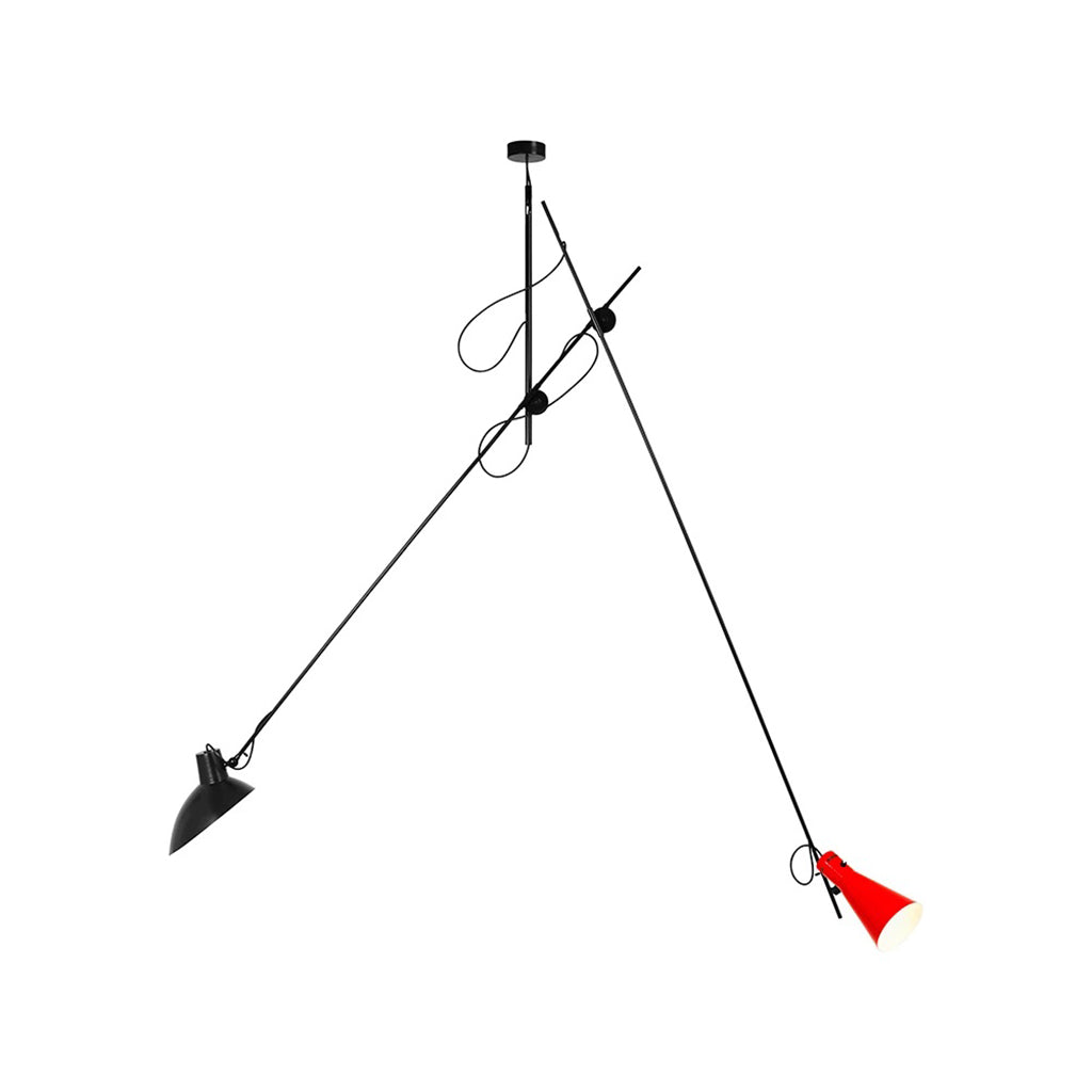 VV Cinquanta Suspension - Black structure, black and red reflectors
