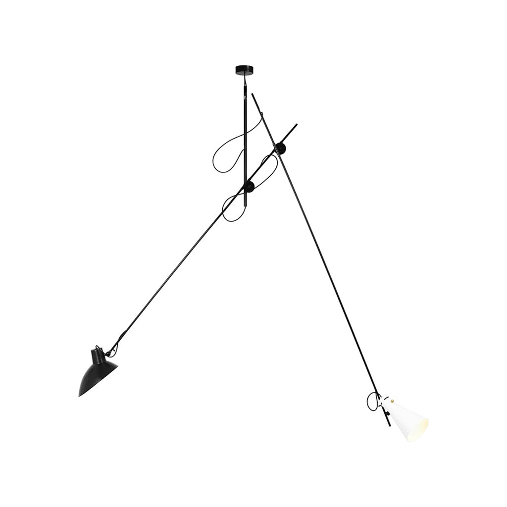 VV Cinquanta Suspension - Black structure, white and black reflectors