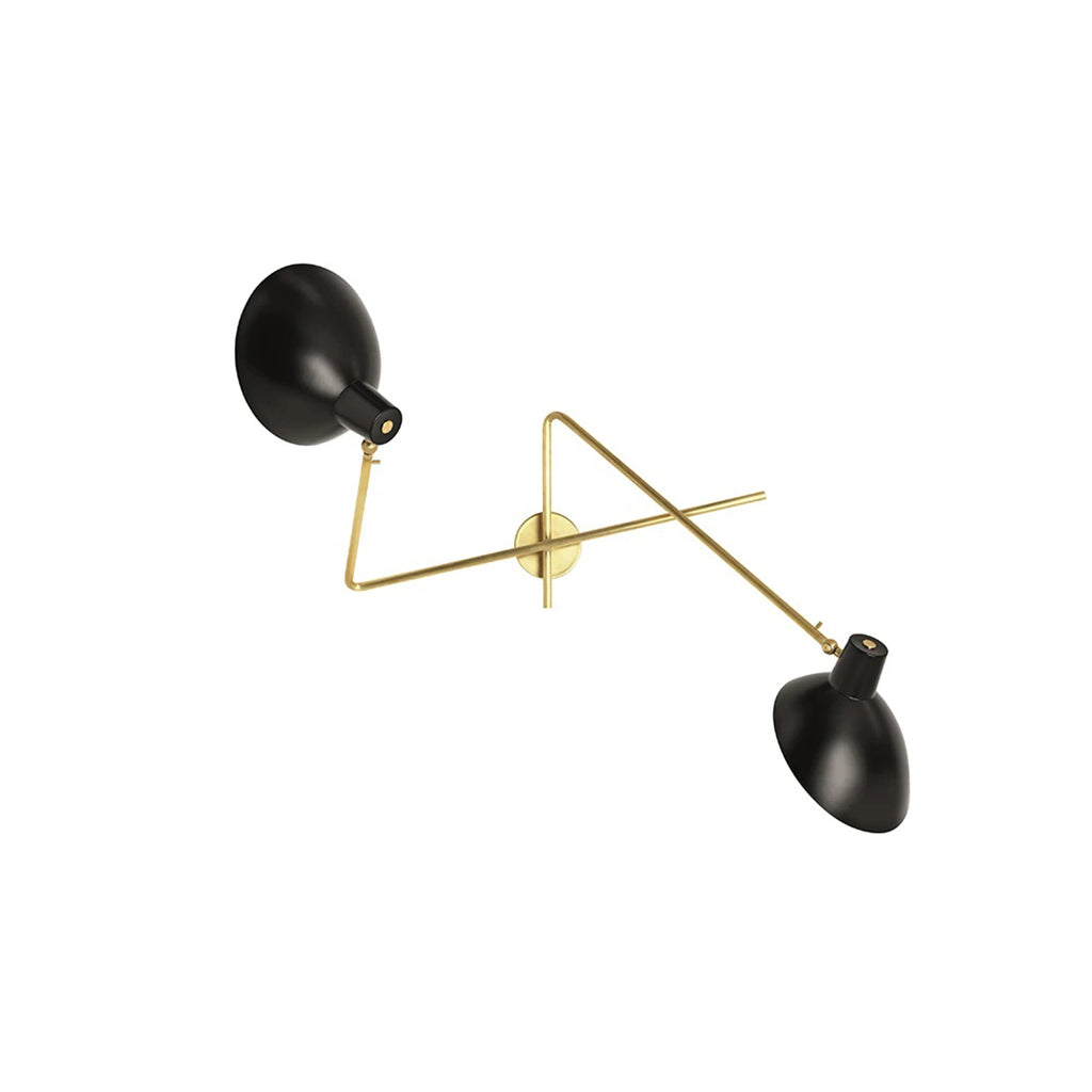 VV Cinquanta Twin Wall - Brass mount, black reflectors