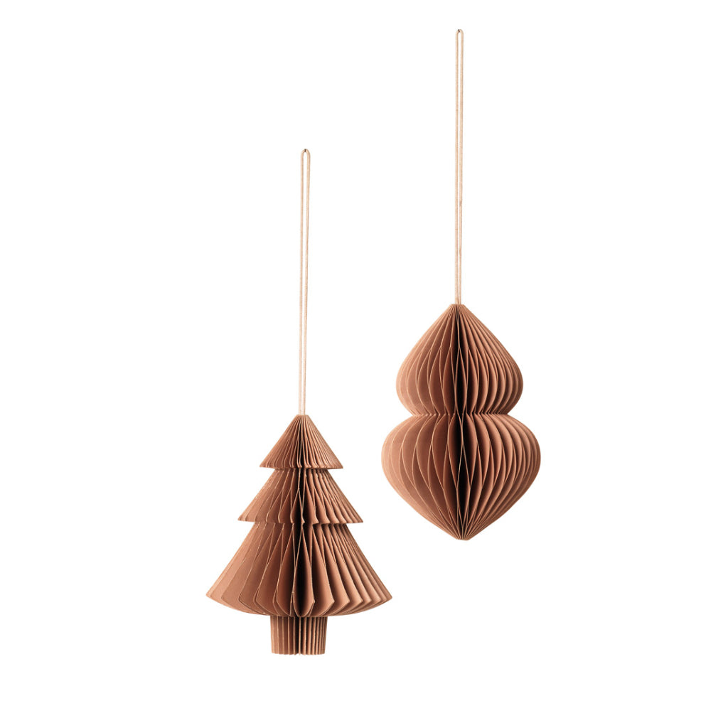 Set of 2 Deco Christmas Mix Paper - Indian Tan