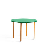 Two-Colour Round Dining Table - Ochre, Green