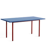 Two-Colour Rectangular Dining Table - Maroon red, Blue