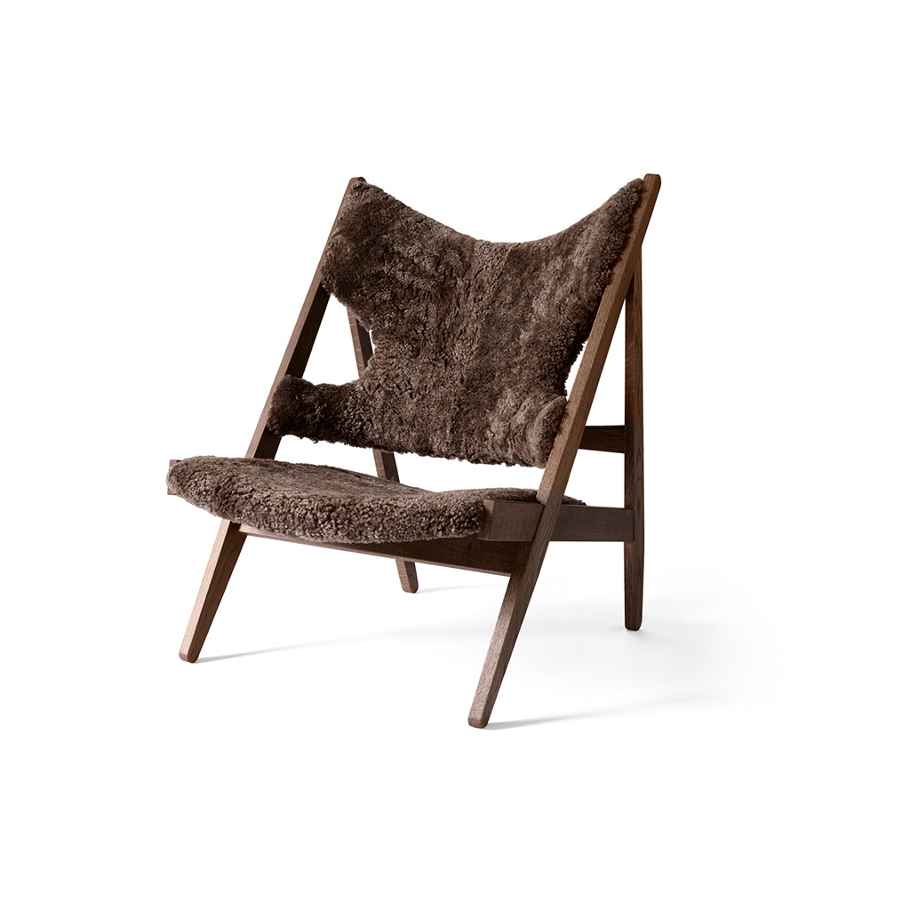 Knitting Lounge Chair, Sheepskin - Dark stained oak / Root
