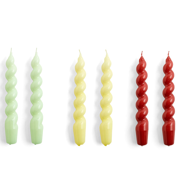 Candle Spiral 6 Pcs - Mint Citrus Burgundy