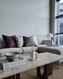 Androgyne Lounge Table, Dark stained oak / Kunis breccia sand