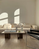 Androgyne Lounge Table, Walnut / Kunis breccia sand