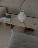 Androgyne Lounge Table, Walnut / Kunis breccia sand