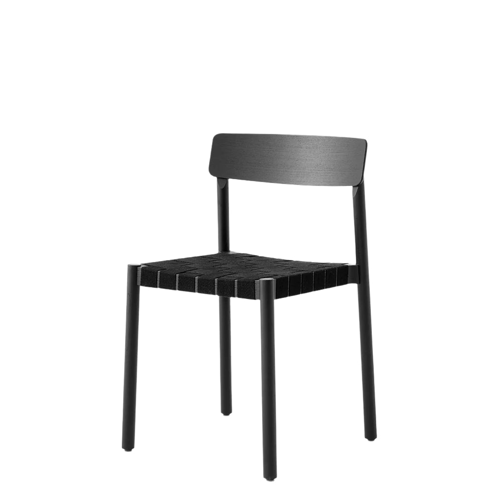 Betty TK1 Stackable chair - Black w. black linen