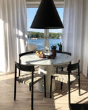 Betty TK1 Stackable chair - Black w. natural linen