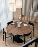 Betty TK1 Stackable chair - Black w. natural linen