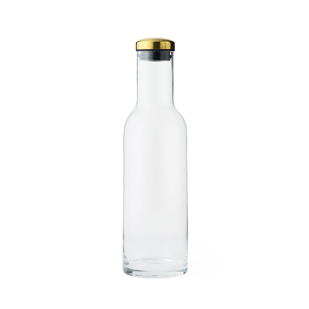 Bottle Carafe, 1 L - Clear Glass / Brass