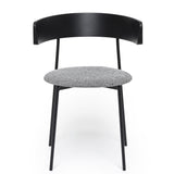 Friday Dining Chair Black - Upholstered seat, With arms