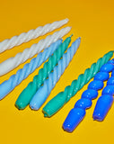 Candle Twist Set of 6 Green Light blue Light grey