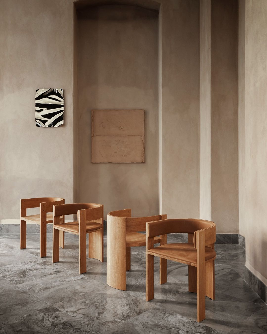 Scaun de dining Collector | Stejar | Tapițerie din piele