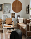 Curved Pouf | Black Leather