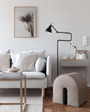 Curved Pouf | Light Brown Leather